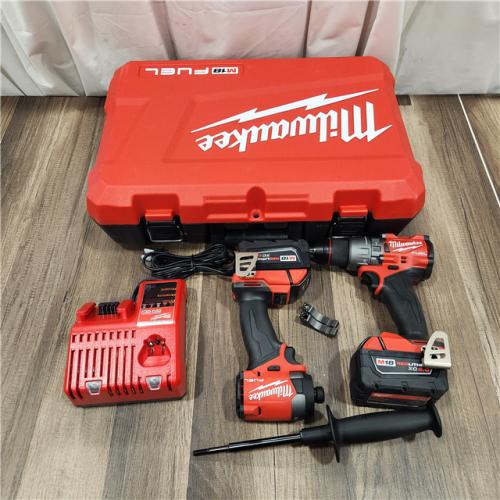 AS IS Milwaukee M18 FUEL 18V Lithium-Ion Brushless Cordless Hammer Drill and Impact Driver Combo Kit (2-Tool) with 2 Batteries