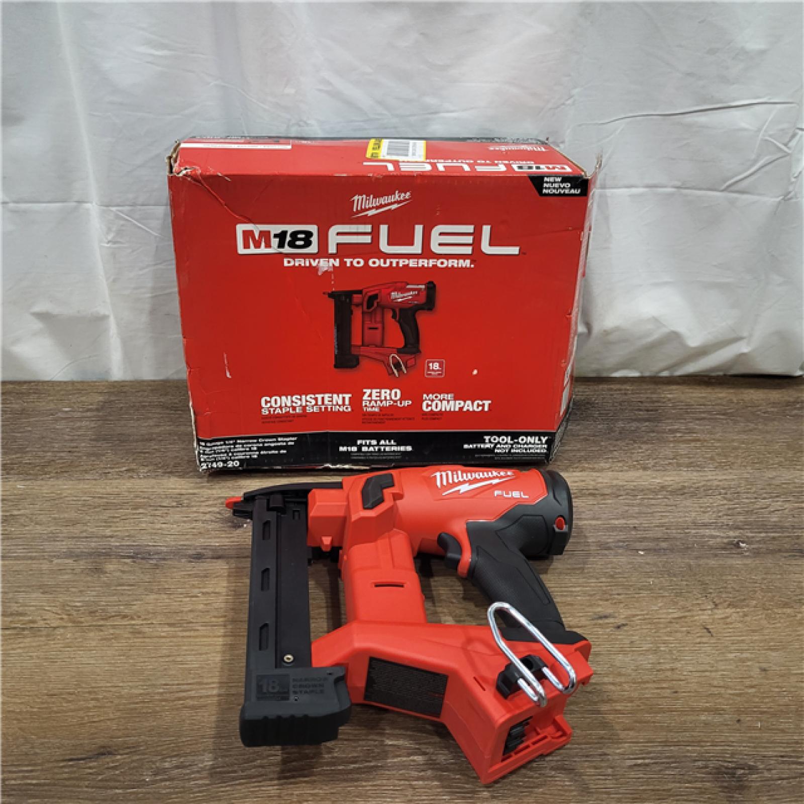 AS-IS M18 FUEL 18-Volt Lithium-Ion Brushless Cordless 18-Gauge 1/4 in. Narrow Crown Stapler (Tool-Only)