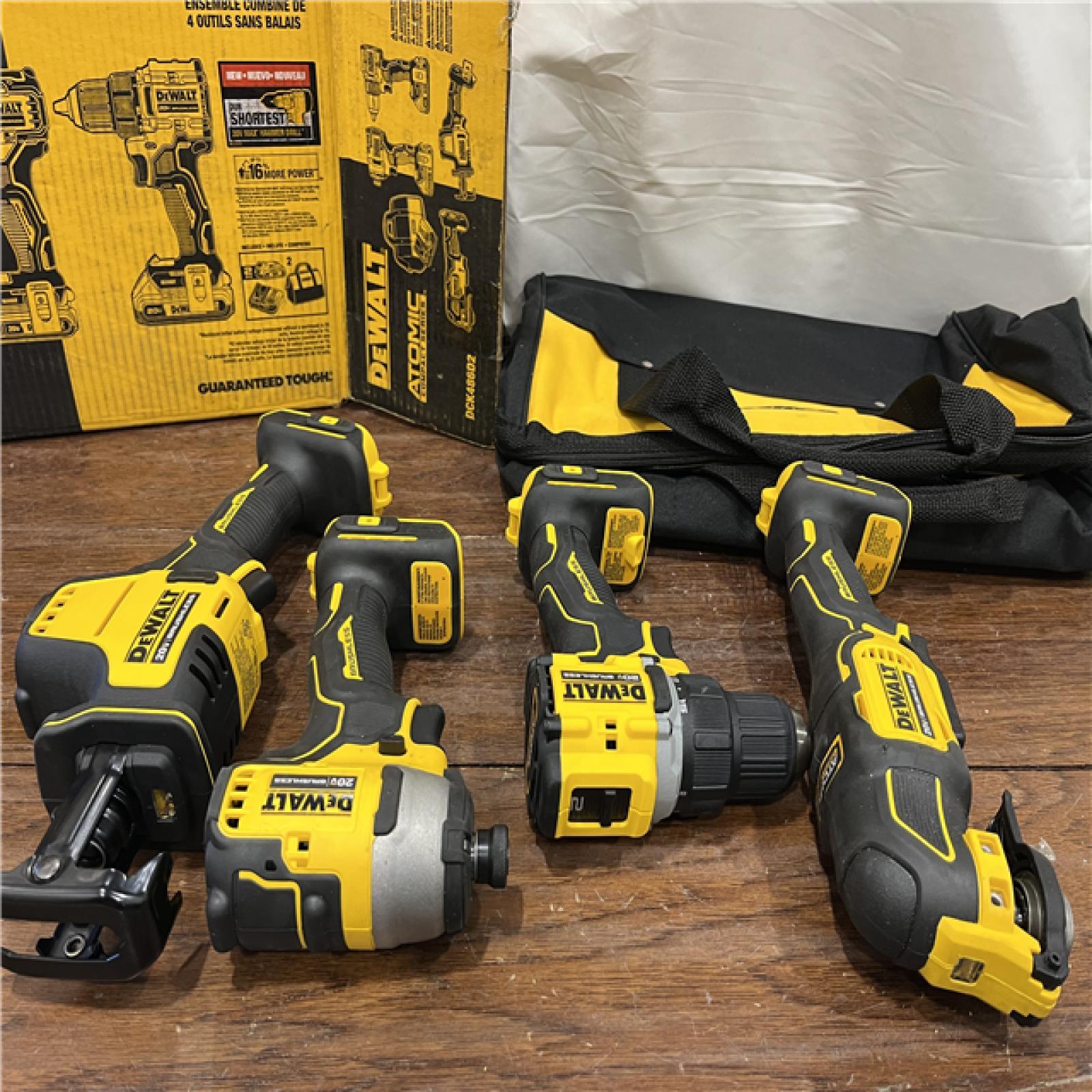 AS-ISDeWalt 20V MAX ATOMIC Cordless Brushless 4 Tool Combo Kit