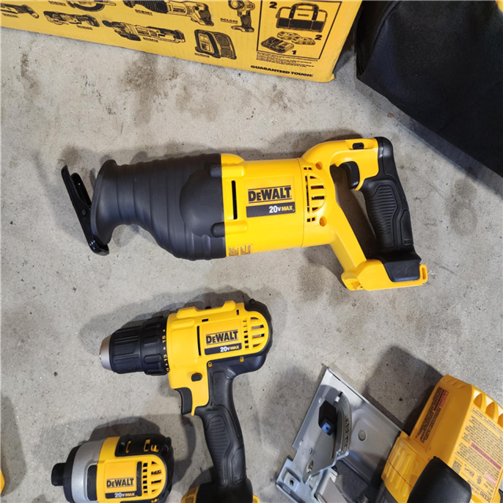 HOUSTON LOCATION - AS-IS (APPEARS LIKE NEW) Dewalt 20V MAX 9-Tool Power-Tool Combo Kit W/ Soft Case Including 2 Batteries & Charger