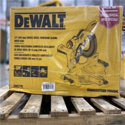 DALLAS LOCATION - DEWALT 15 Amp Corded 12 in. Double Bevel Sliding Compound Miter Saw, Blade Wrench and Material Clamp