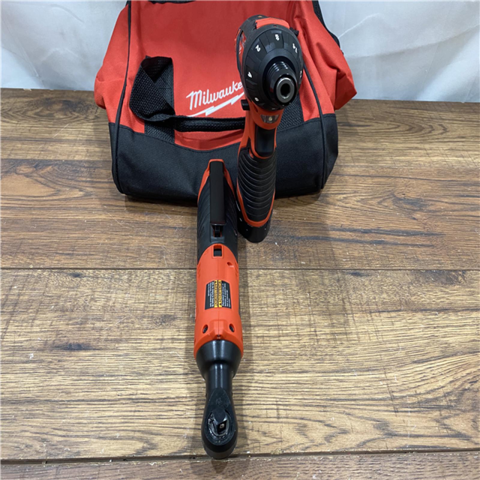 AS IS Milwaukee M12 Brushed Cordless 3/8 in. Ratchet and Screwdriver (2-Tool) Combo Kit