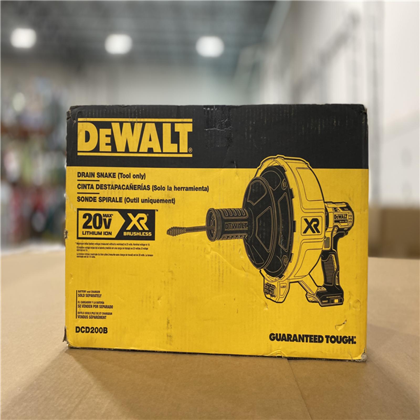 NEW! - DEWALT 20V MAX Cordless Brushless Drain Snake and 5/16 in. x 25 ft. Black Oxide Drain Cable with Bulb Head