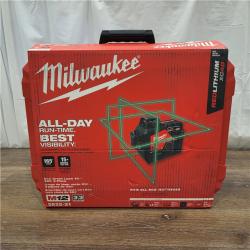 AS-IS Milwaukee-3632-21 M12 Green Beam Laser 360Â° 3-Plane Kit