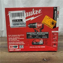 AS-IS Milwaukee M18 3601-22CT Drill/Driver Kit  Battery Included  18 V  1/2 in Chuck