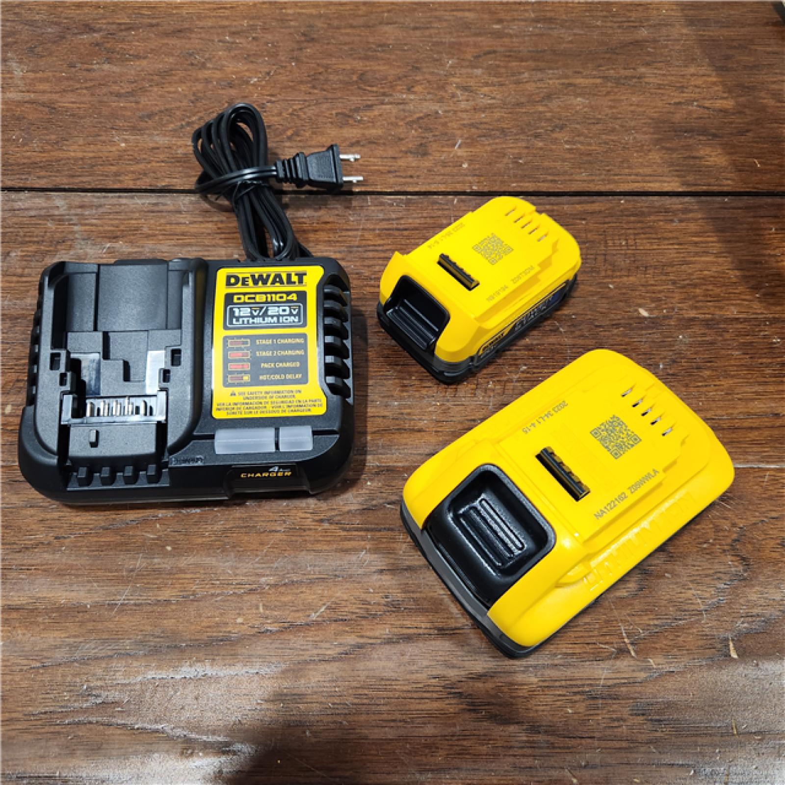 AS-IS DeWalt 20V MAX POWERSTACK DCBP315-2C Lithium-Ion 1.7Ah and 5Ah Battery and Charger Starter Kit 3 Pc