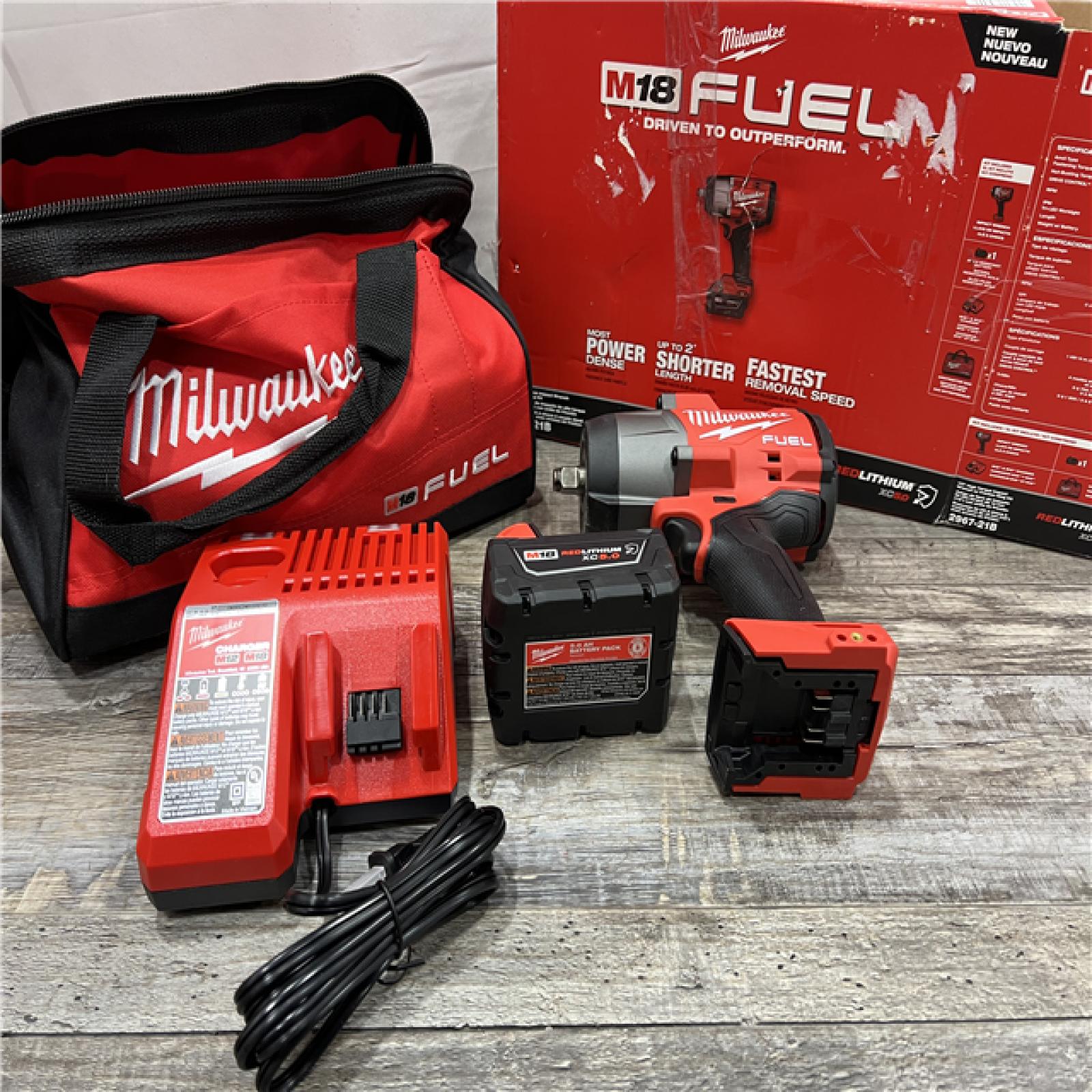 AS-IS Milwaukee M18 1/2 in. Cordless Brushless High Torque Impact Wrench Kit (Battery & Charger)