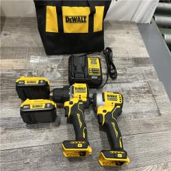 AS-IS DEWALT ATOMIC 20-Volt MAX Lithium-Ion Cordless Combo Kit (2-Tool) with (2) 2.0Ah Batteries, Charger and Bag