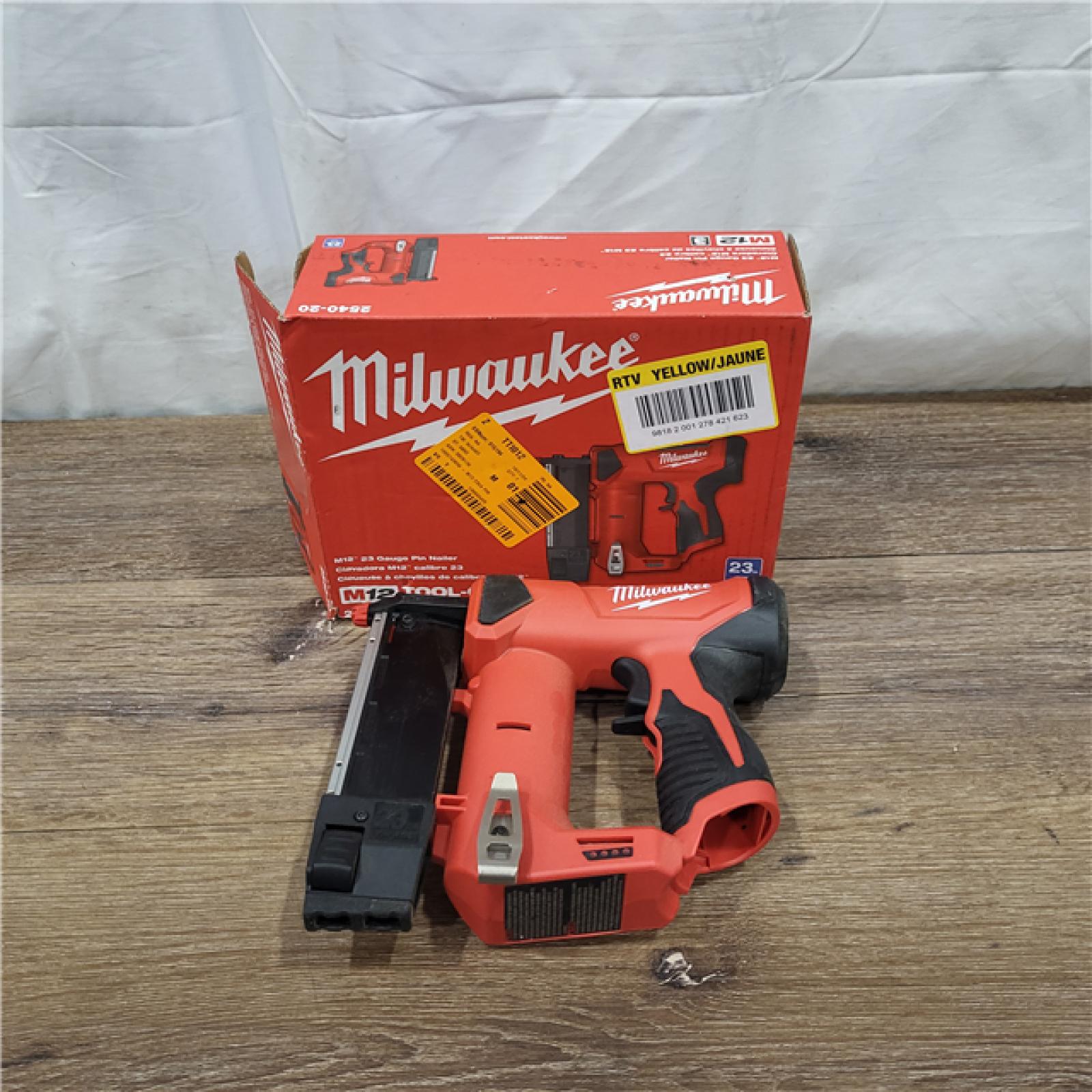 AS-IS Milwaukee 2540-20 12V 23 Gauge Cordless Pin Nailer (Tool Only)