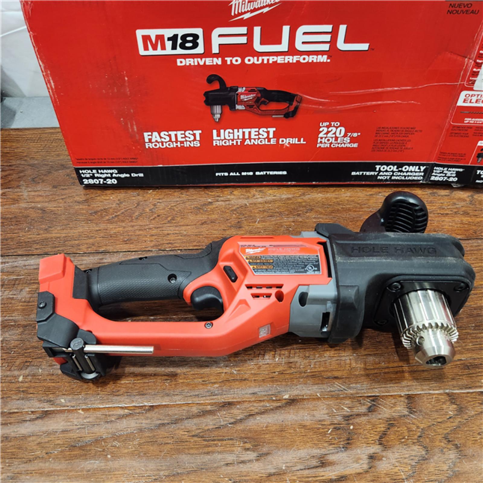 AS-IS Milwaukee M18 18V Fuel Hole Hawg 1/2  Right Angle Drill 2807-20