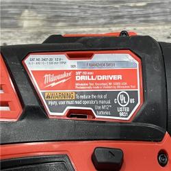 AS-IS MILWAUKEE M12 12V Lithium-Ion Cordless Drill Driver/Impact Driver Combo Kit with Two 1.5Ah Batter Charger and Bag (2-Tool) MISSING ONE BATTERY