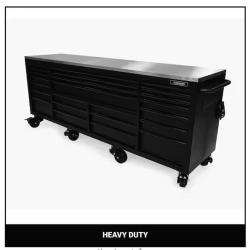 DALLAS LOCATION - Husky Tool Storage Heavy Duty 96 in. W x 24 in. D Matte Black Mobile Workbench Cabinet with Stainless Steel Top