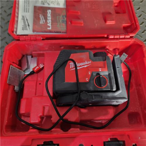 Houston location- AS-IS Milwaukee 3521-21 4V Lithium-Ion Cordless USB Rechargeable Green Beam Cross Line Laser