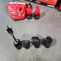 HOUSTON LOCATION - AS-IS Milwaukee M12 FUEL 12V Lithium-Ion Brushless Cordless 4-in-1 Installation 3/8 in. Drill Driver Kit with 4-Tool Heads