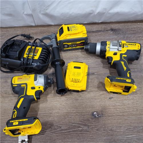 AS-IS 20V MAX Cordless Brushless Hammer Drill/Driver 2 Tool Combo Kit with FLEXVOLT ADVANTAGE