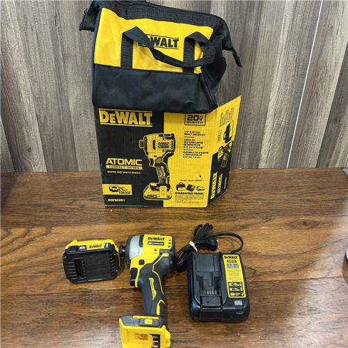 AS-IS DEWALT ATOMIC 20V Max Lithium-Ion Brushless Cordless Compact 1/4 in. Impact Driver Kit with 2.0Ah Battery, Charger and Bag