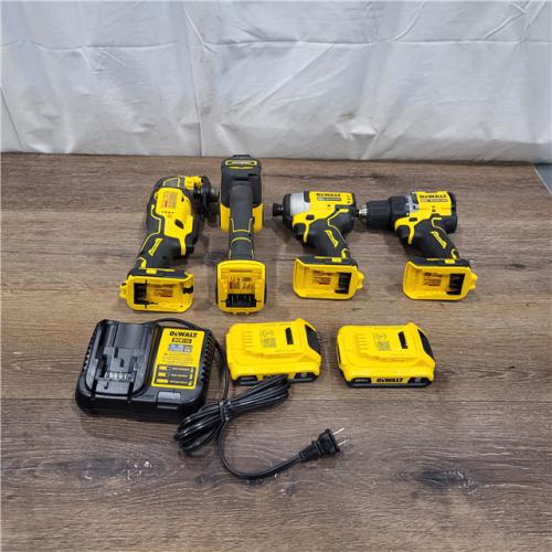 AS-IS DeWalt 20V MAX ATOMIC Cordless Brushless 4 Tool Combo Kit