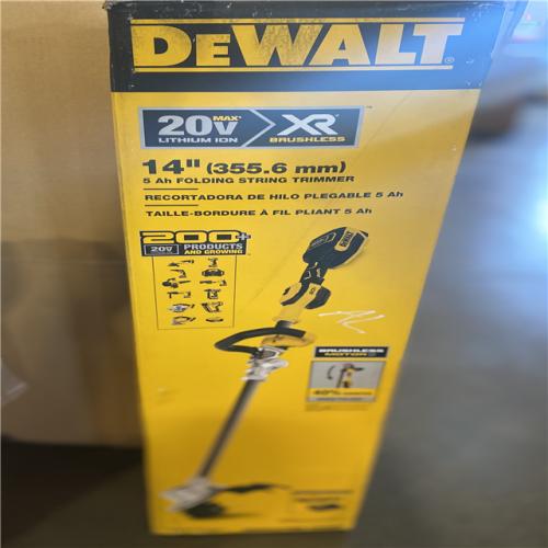 NEW! - DEWALT 20V MAX 14 in. Brushless Cordless Battery Powered Foldable String Trimmer Kit with (1) 5 Ah Battery & Charger