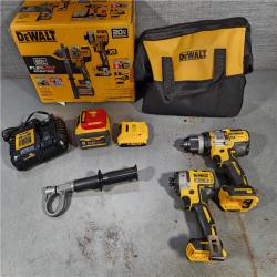 HOUSTON LOCATION - AS-IS DEWALT 20V MAX Cordless Brushless Hammer Drill/Driver 2 Tool Combo Kit with FLEXVOLT ADVANTAGE