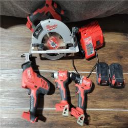CALIFORNIA AS-IS MILWAUKEE M18 4-TOOL COMBO KIT(BATTERIES,CHARGER,AND BAG INCLUDED)