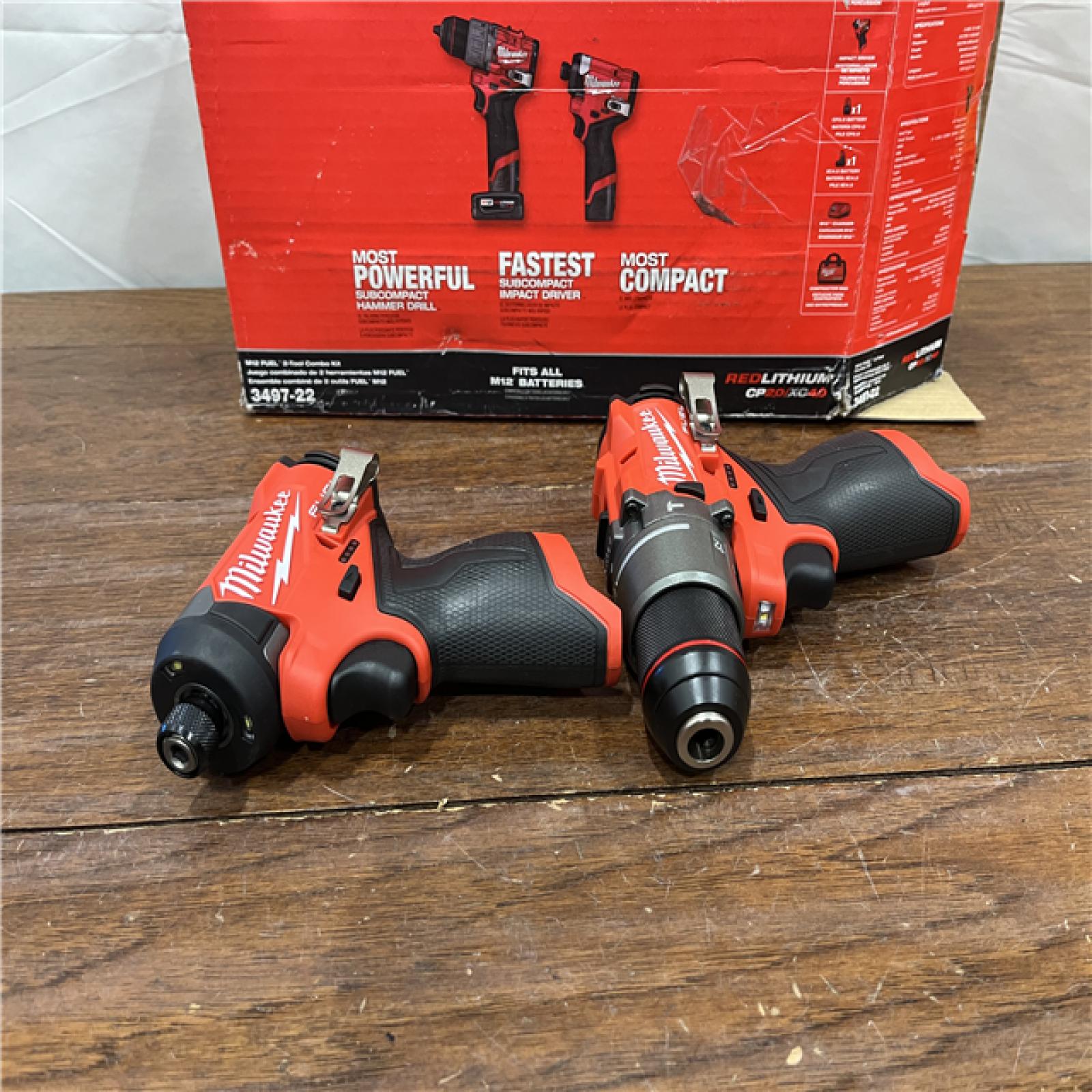 AS-ISMilwaukee 3497-22 12V Brushless Hammer Drill and Impact Driver Combo Kit