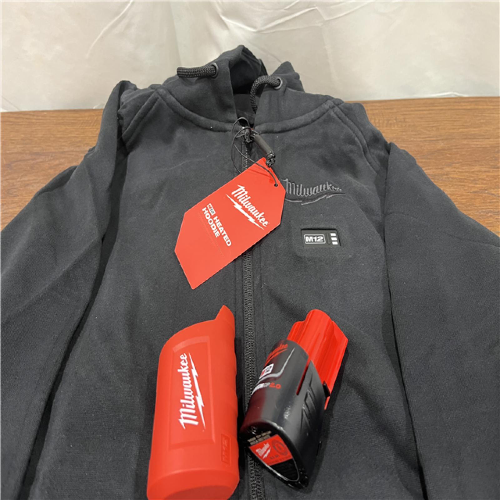 AS-ISMilwaukee 2X-Large M12 12-Volt Lithium-Ion Cordless Black Heated Jacket Hoodie Kit