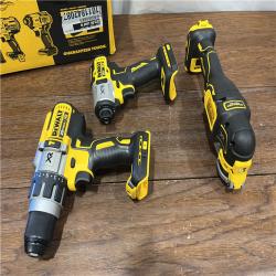 AS-IS20-Volt Lithium-Ion Cordless 3-Tool Combo Kit with FLEXVOLT 9 Ah and 20V 6 Ah Batteries and Charger