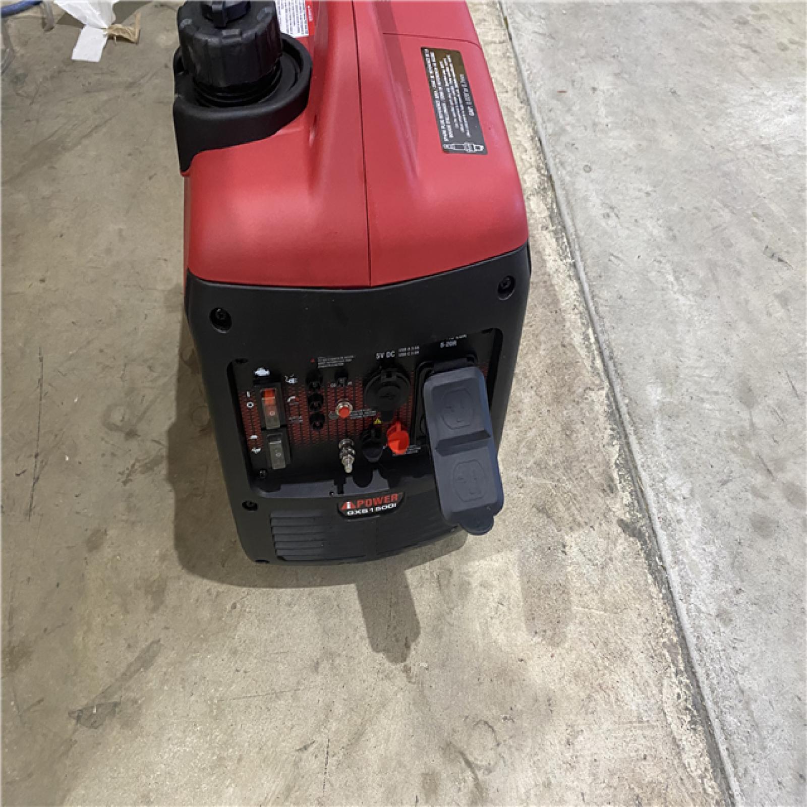 Houston location AS-IS A-ipower 1500-Watt Recoil Start Gasoline Powered Ultra-Light Inverter Generator with 60cc OHV Engine and CO Sensor Shutdown