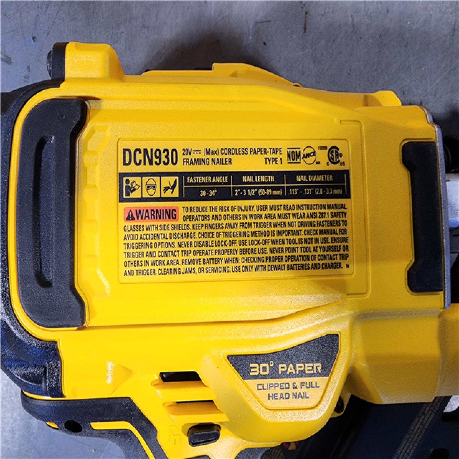 HOUSTON LOCATION - AS-IS (APPEARS LIKE NEW) DEWALT 20-Volt 30Â° Cordless Framing Nailer (Tool-Only)