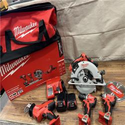 AS-IS Milwaukee M18 18-Volt Lithium-Ion Brushless Cordless Combo Kit (4-Tool) with 2-Batteries, 1-Charger and Tool Bag