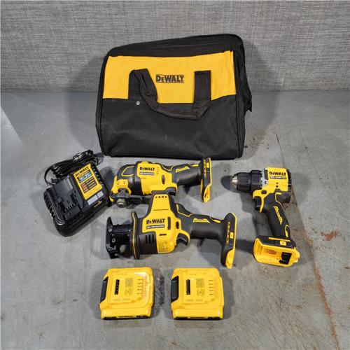 HOUSTON LOCATION - AS-IS DeWalt 20V MAX ATOMIC Cordless Brushless 3 Tool Combo Kit