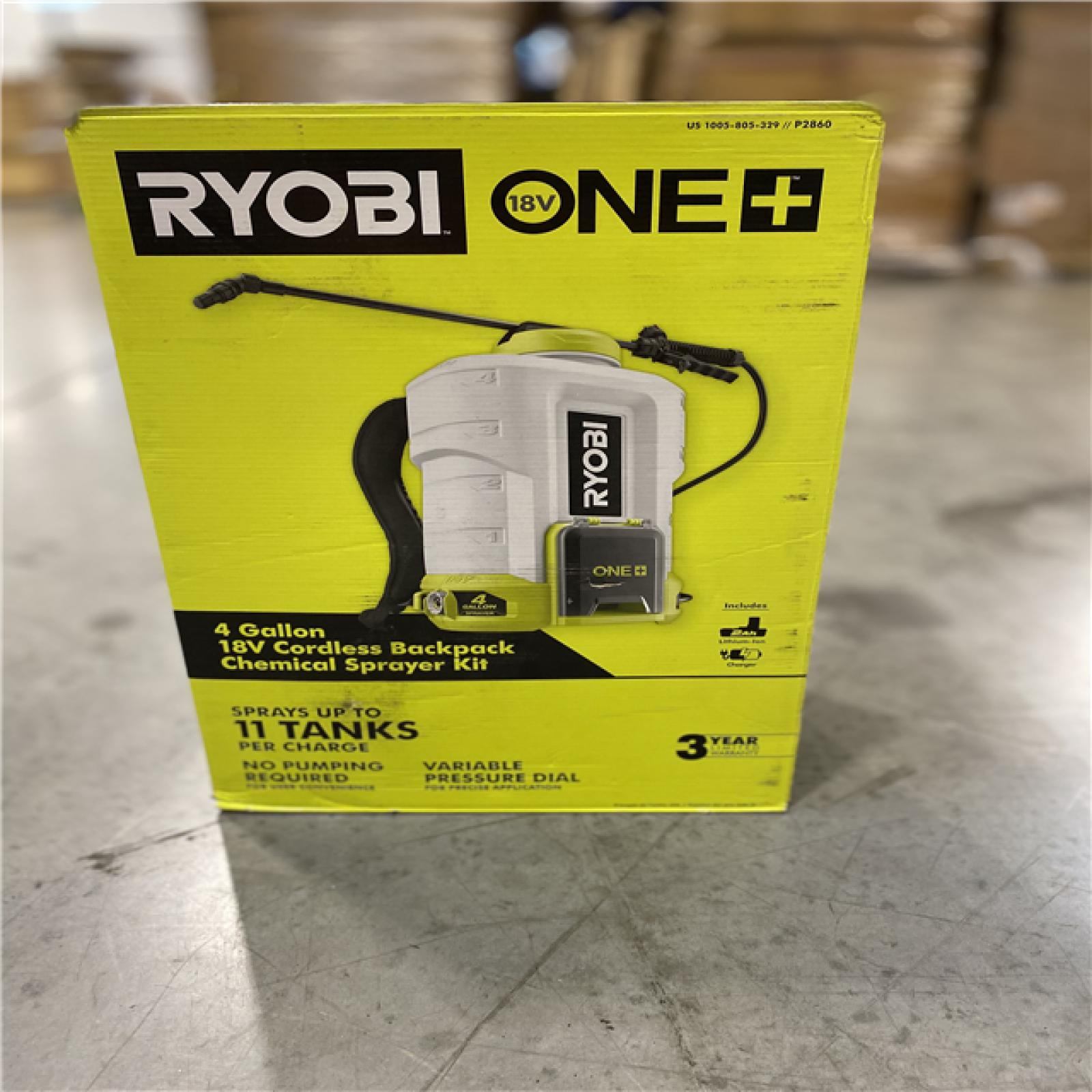 NEW! - RYOBI ONE+ 18V Cordless Battery 4 Gal. Backpack Chemical Sprayer with 2.0 Ah Battery and Charger