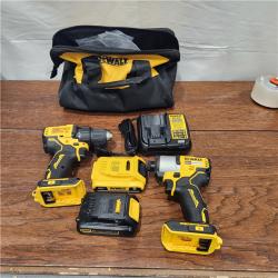 AS-IS 20V MAX XR Hammer Drill and ATOMIC Impact Driver 2 Tool Cordless Combo Kit with (2) 4.0Ah Batteries, Charger, and Bag