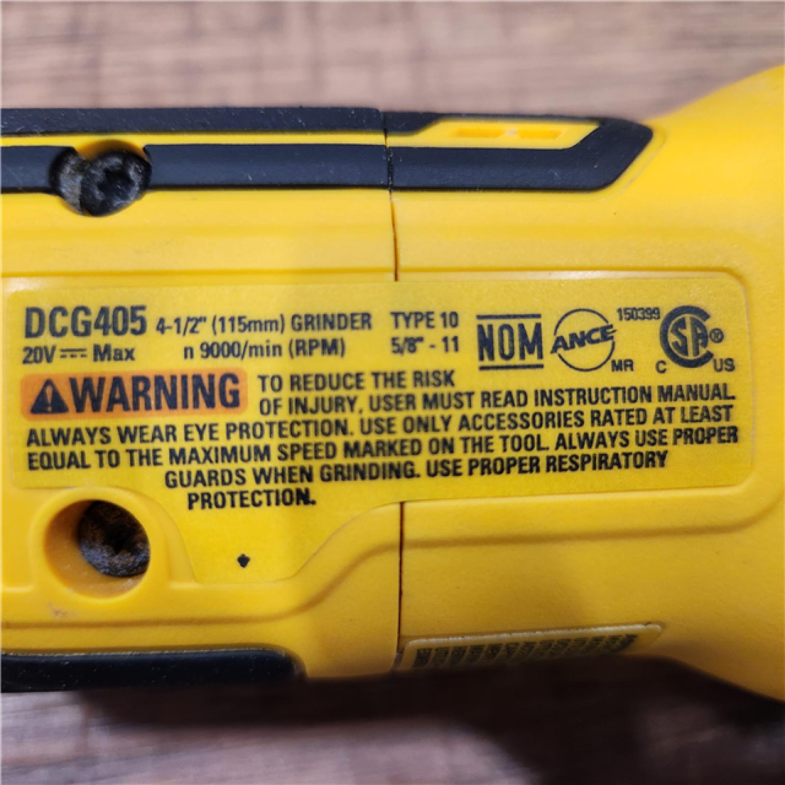 AS-IS DeWalt 20V MAX XR Cordless Brushless 4.5 in. Slide Switch Small Angle Grinder with Kickback Brake (Tool Only)