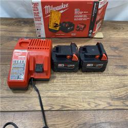 AS IS Milwaukee M18 18-Volt Lithium-Ion XC Starter Kit with Two 5.0Ah Batteries / Charger (48-59-1852B)