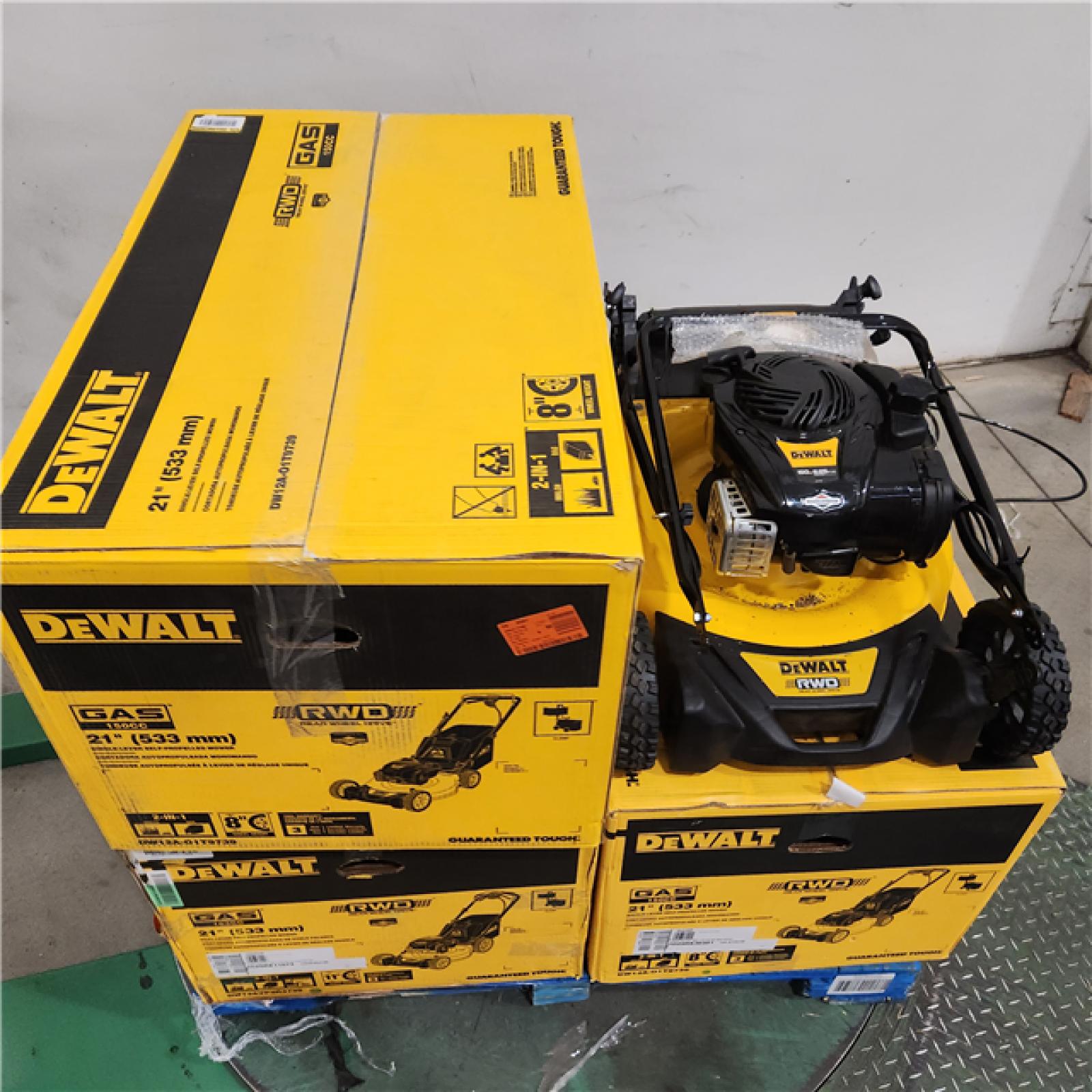 Dallas Location - As-Is Dewalt DW12A-O1T9739 Gas Lawn Mower(Lot Of 4)