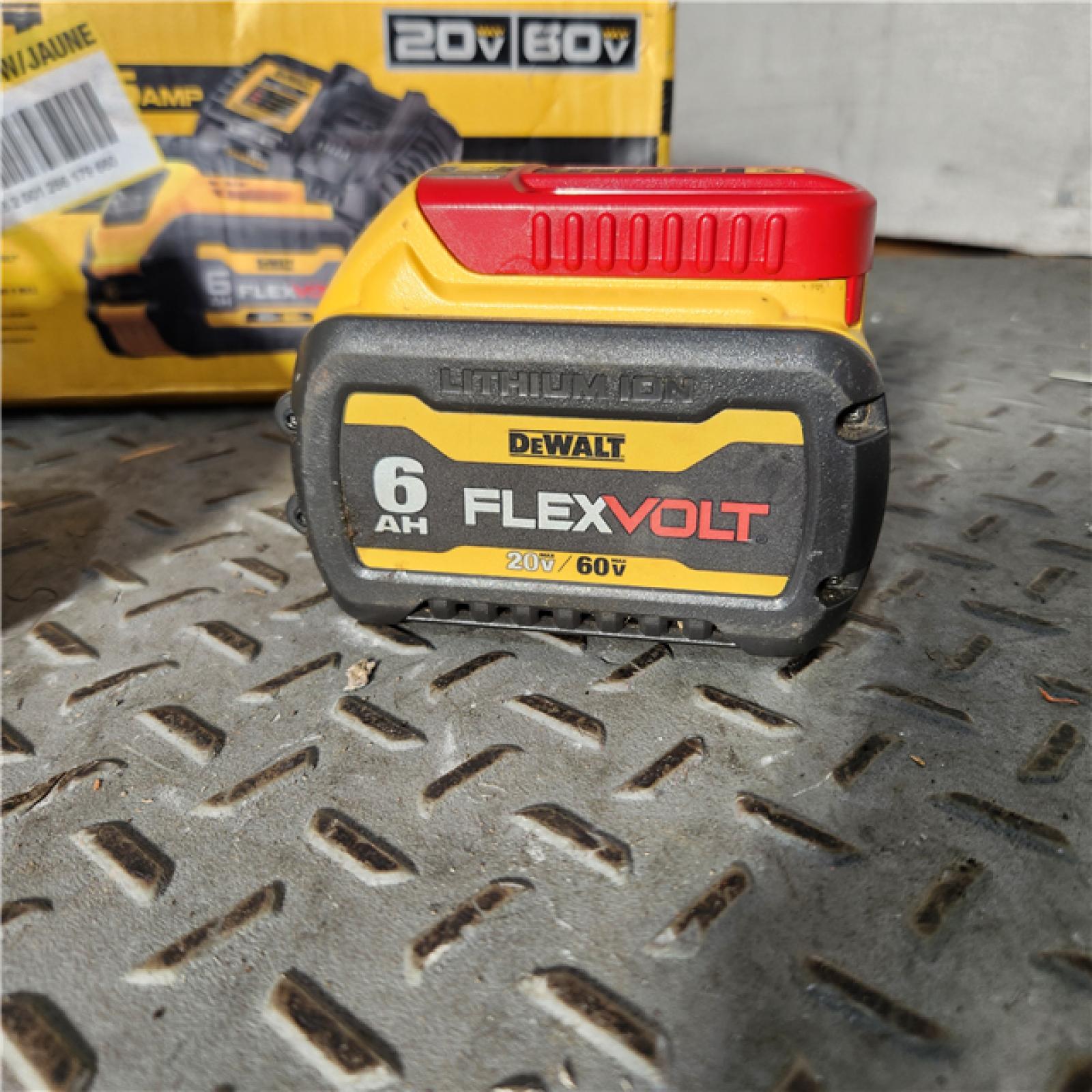 HOUSTON LOCATION - AS-IS DEWALT FLEXVOLT 20V/60V MAX Lithium-Ion 6.0Ah Battery Pack with 6 Amp Output Charger