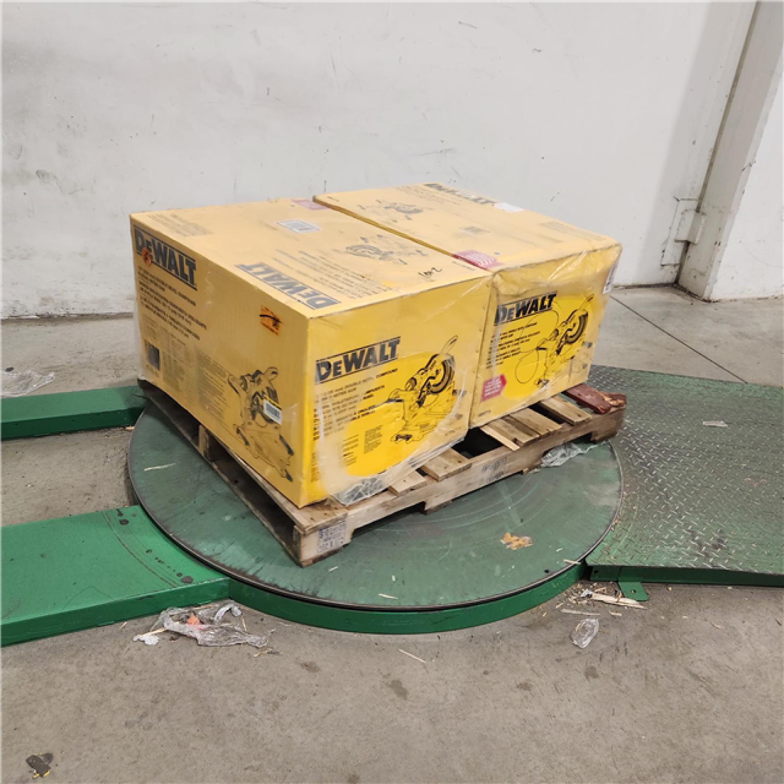 Dallas Location - NEW- DEWALT 15 Amp Corded 12 in. Double Bevel Sliding Compound Miter Saw, Blade Wrench and Material Clamp (Lot Of 2)