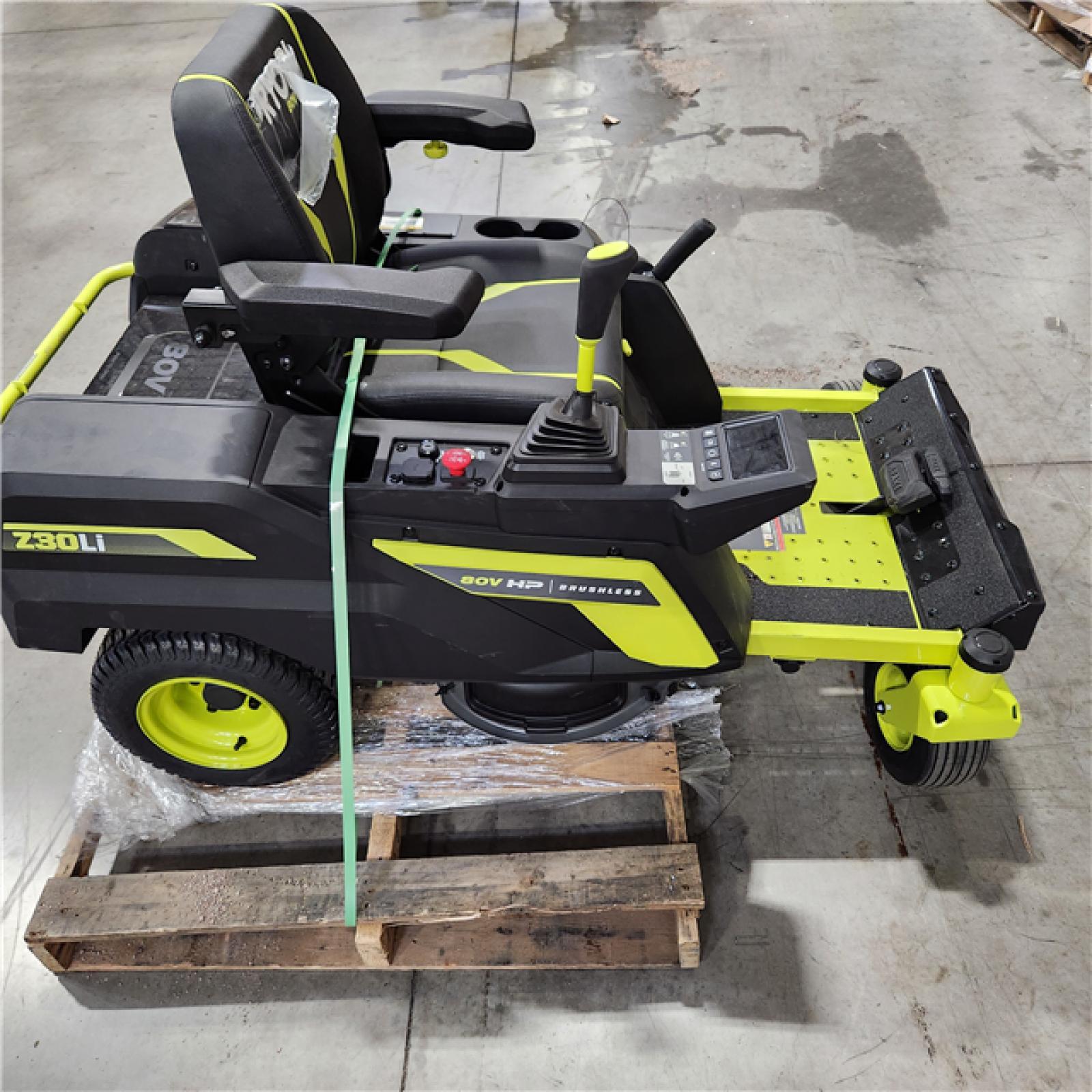 DALLAS LOCATION - AS-S RYOBI 80V HP Brushless 30 in. Battery Electric Cordless Zero Turn Riding Mower