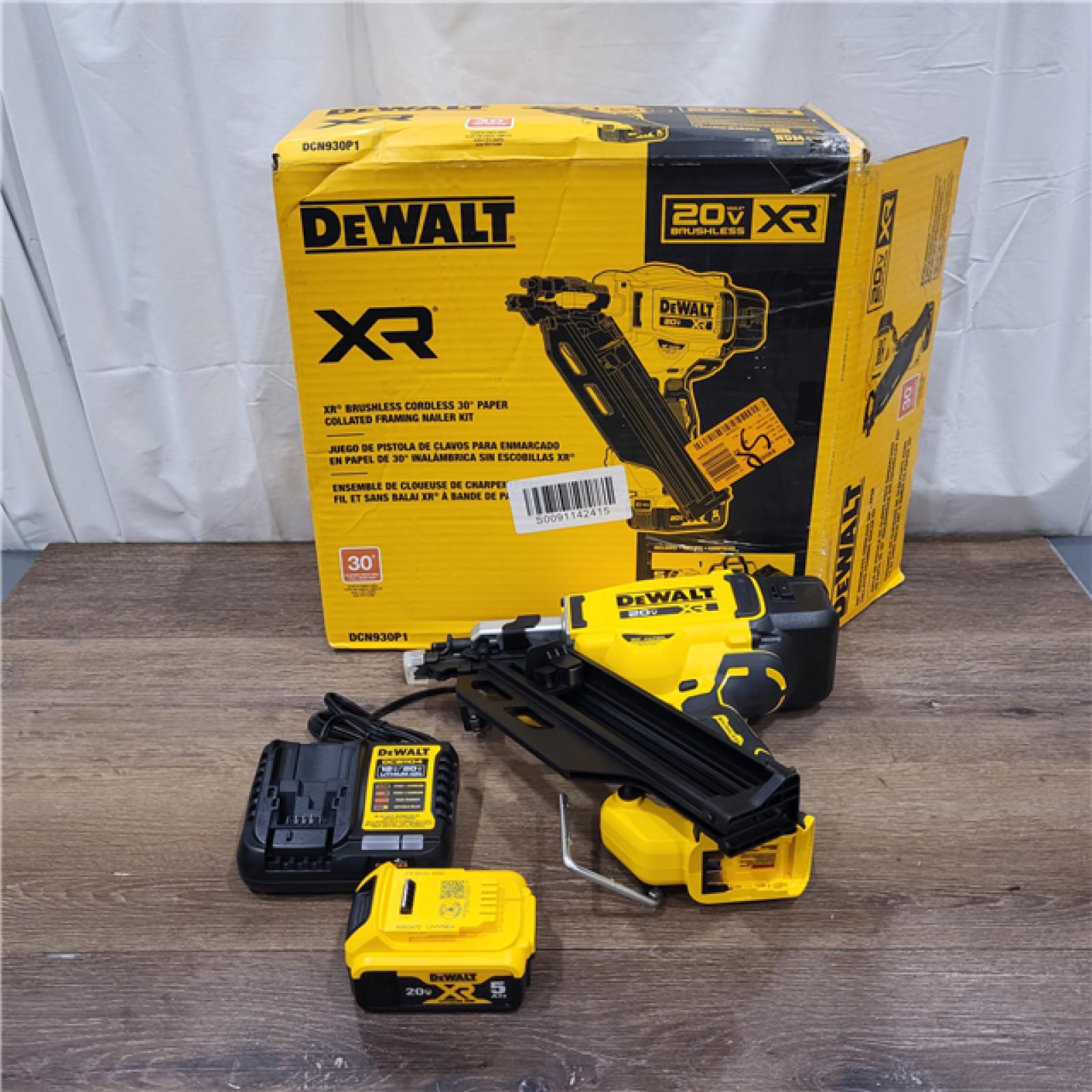 AS-IS 20-Volt 30Â° Cordless Framing Nailer Kit with 5.0 Ah Lithium-Ion Battery and Charger