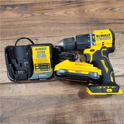 AS-IS DeWalt ATOMIC 20-Volt Lithium-Ion Cordless 1/2 in. Compact Hammer Drill with 3.0Ah Battery, Charger and Bag