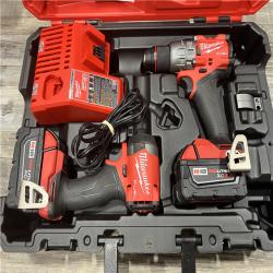 AS-IS MILWAUKEE M18 FUEL 18V Lithium-Ion Brushless Cordless Hammer Drill and Impact Driver Combo Kit (2-Tool) with 2 Batteries