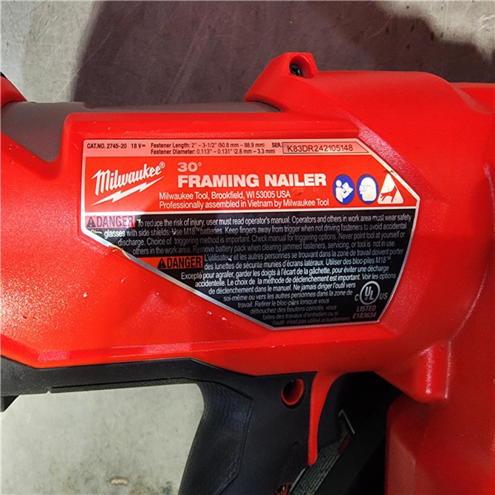 HOUSTON LOCATION - AS-IS M18 FUEL 3-1/2 in. 18-Volt 30-Degree Lithium-Ion Brushless Cordless Framing Nailer (Tool-Only)