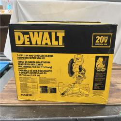 AS-IS DEWALT 15 Amp Corded 12 in. Double Bevel Sliding Compound Miter Saw, Blade Wrench and Material Clamp