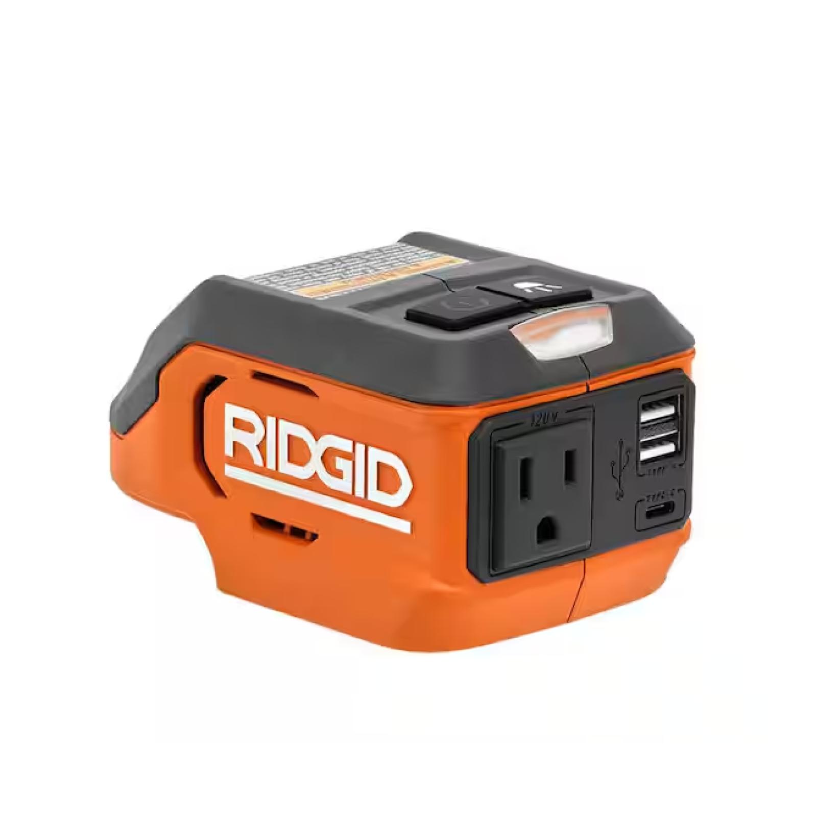 NEW! - RIDGID 18V Cordless 175-Watt Power Inverter (Tool Only) - (4 UNITS)