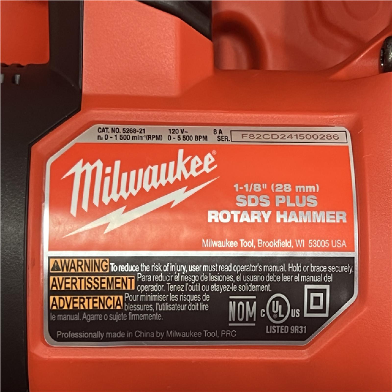 AS-IS Milwaukee 1-1/8 in. Corded SDS-Plus Rotary Hammer