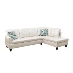 Phoenix Location Star Home Living StarHomeLiving 25 in. W 2-piece Leather L Shaped Sectional Sofa in White