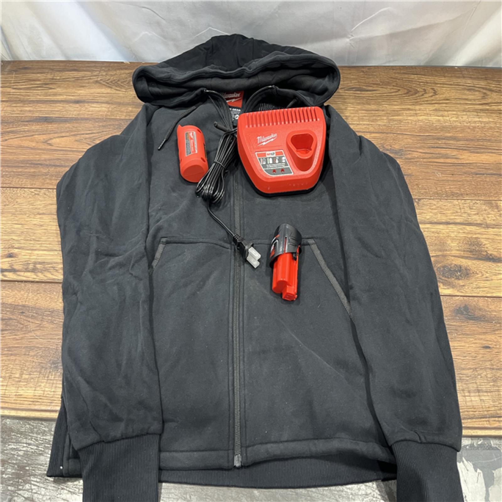 AS IS Milwaukee M12 M Long Sleeve Men's Full-Zip Heated Hoodie Kit Black