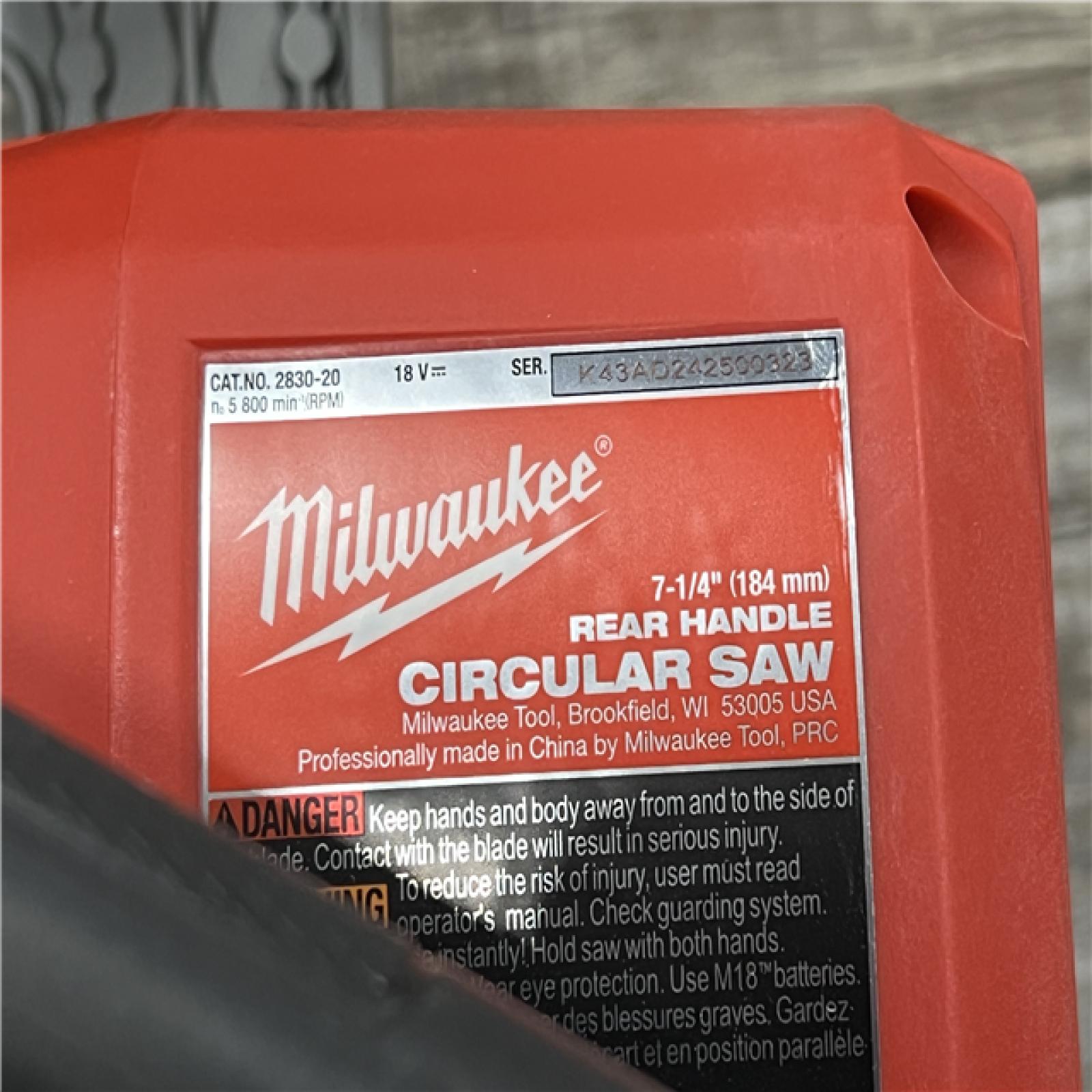 AS-IS Milwaukee 2830-20 Rear Handle Circular Saw M18 FUEL 7-1/4  Cordless Brushless Tool Only