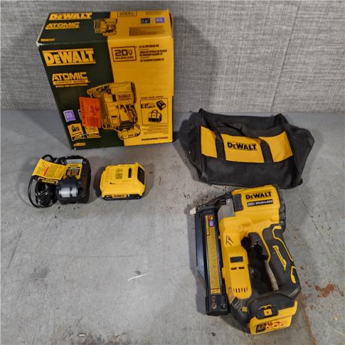 HOUSTON LOCATION - AS-IS DEWALT ATOMIC 20V MAX Lithium Ion Cordless 23 Gauge Pin Nailer Kit with 2.0Ah Battery and Charger